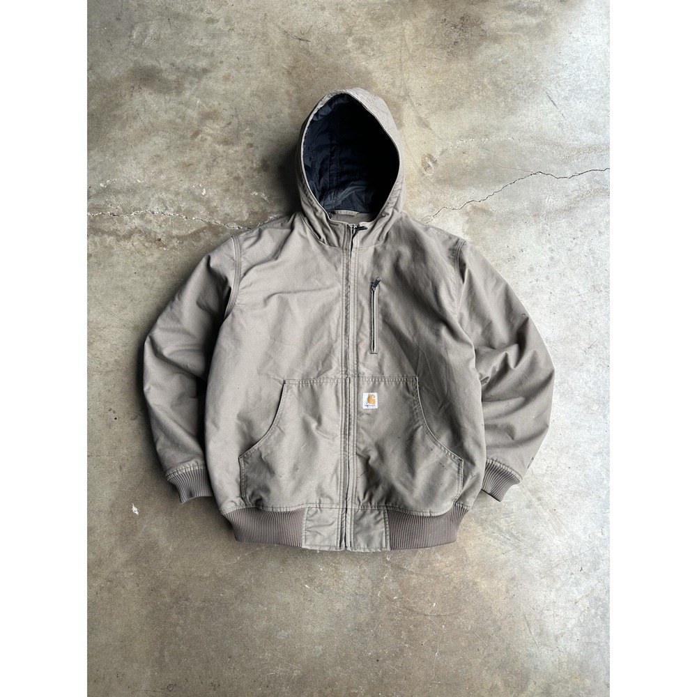 Carhartt Jacket Men's Sz L Quick Duck Jefferson Active Tan Workwear 101493